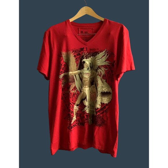 MAYAN VILLAGE-MENS TIEDYE SHORT SLEEVE ORGANIC COTTON GRAPHIC T-SHIRT SIZE LARGE - Picture 1 of 7